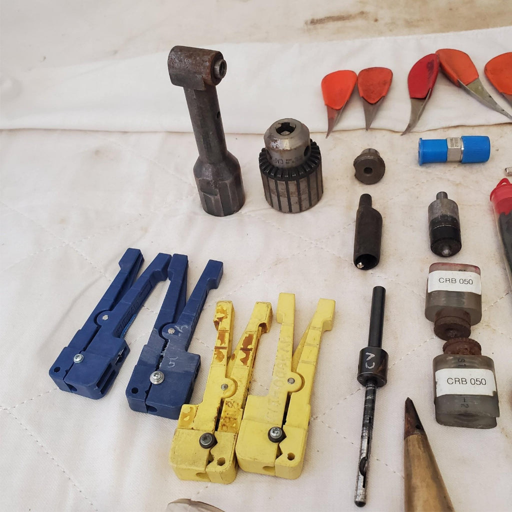 Lot of Assorted Brass Plumb Bob,Cable Stripper,Drill Chuk & other Tools LOT 177