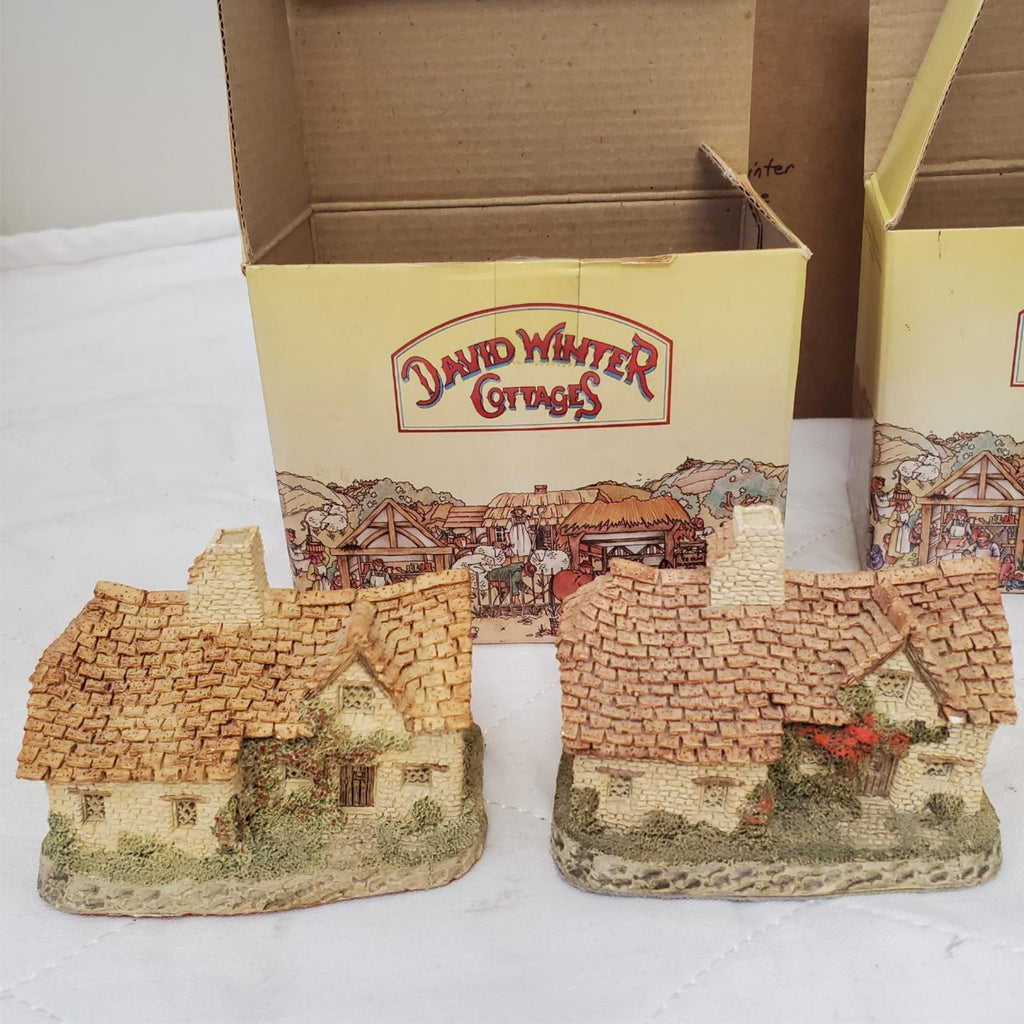 Lot of 3 David Winter Sussex Cottage Figurine w/Box