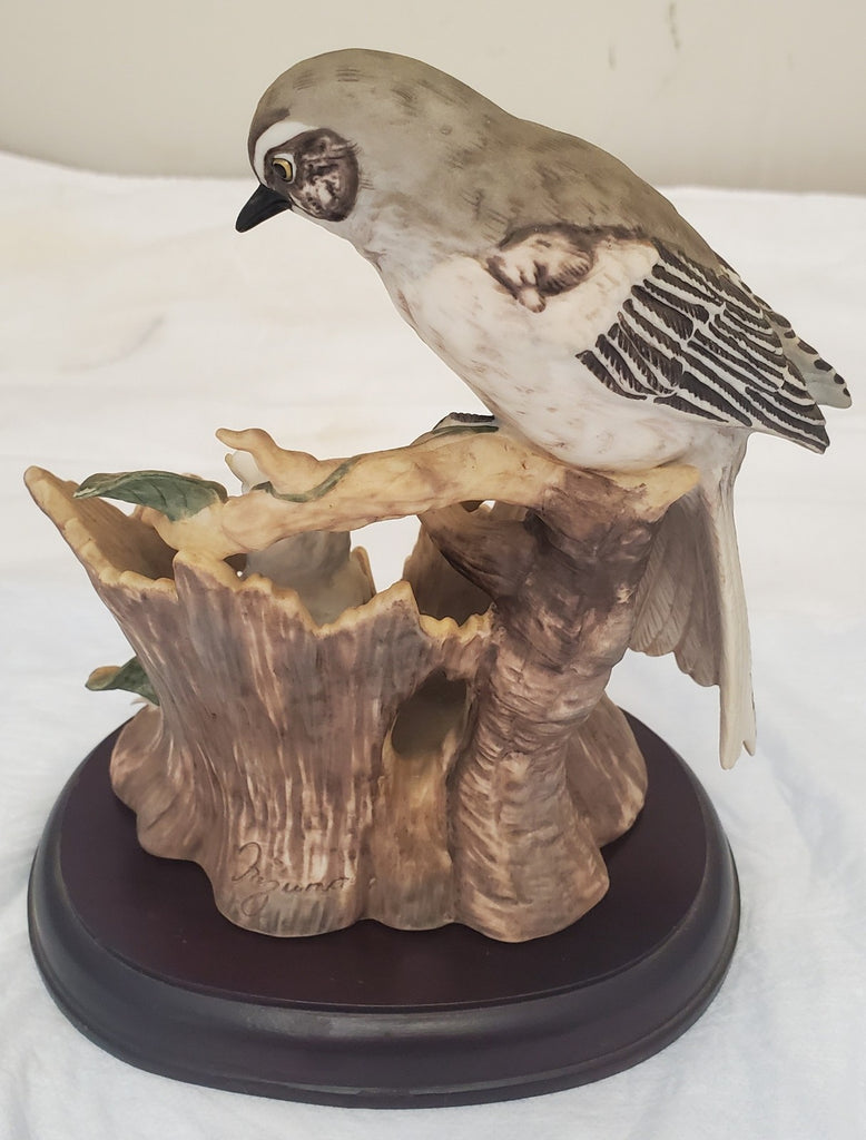 Homco 1994 Mockingbird Figurine by Tamiki Mizuno Mother & Baby Birds Masterpiece