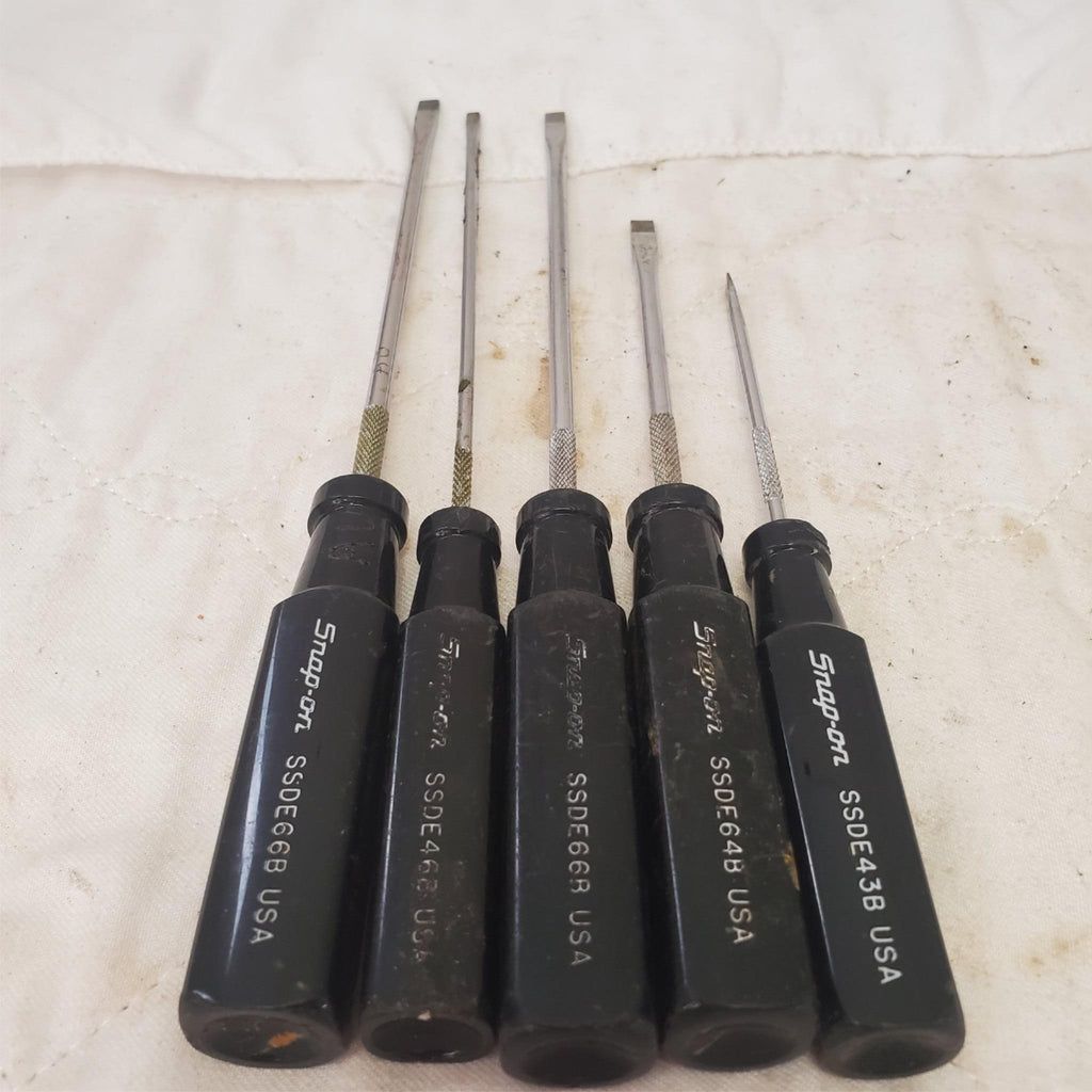 Lot of 5 Snap-on Electronic Slotted Flat Tip Screwdriver Set LOT-842