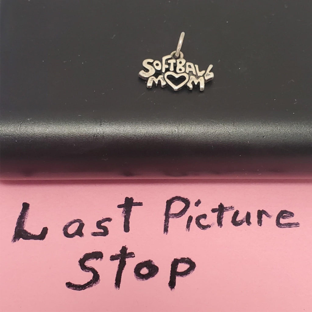 Sterling Silver 925 Softball Mom Charm Pendant