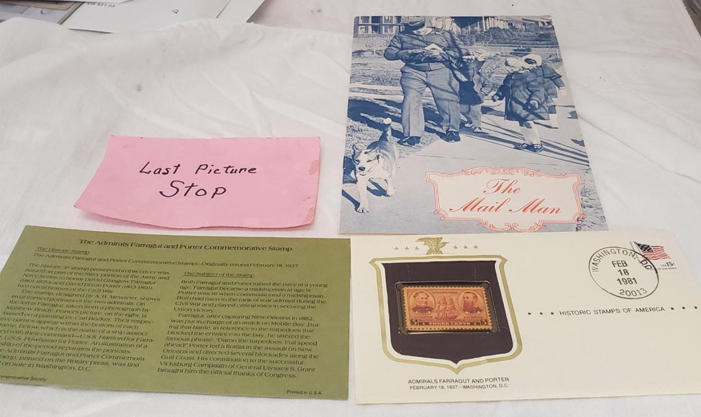 The Mail Man Booklet By Gerald Cullinan & The Admirals Farragut Us Stamp