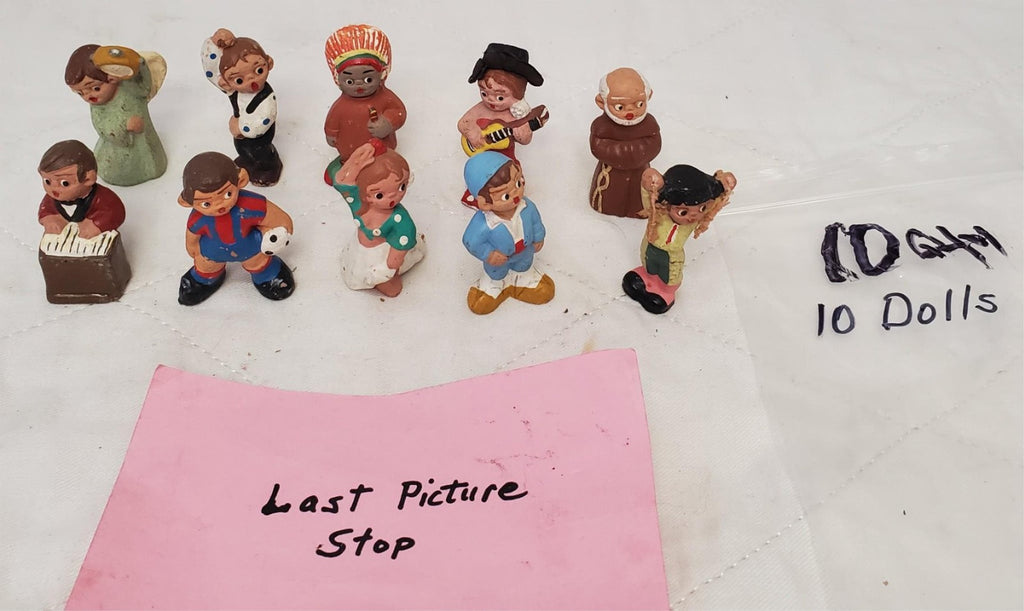 Lot of 10 Vintage Terra Cotta Spanish Mud People Figurines
