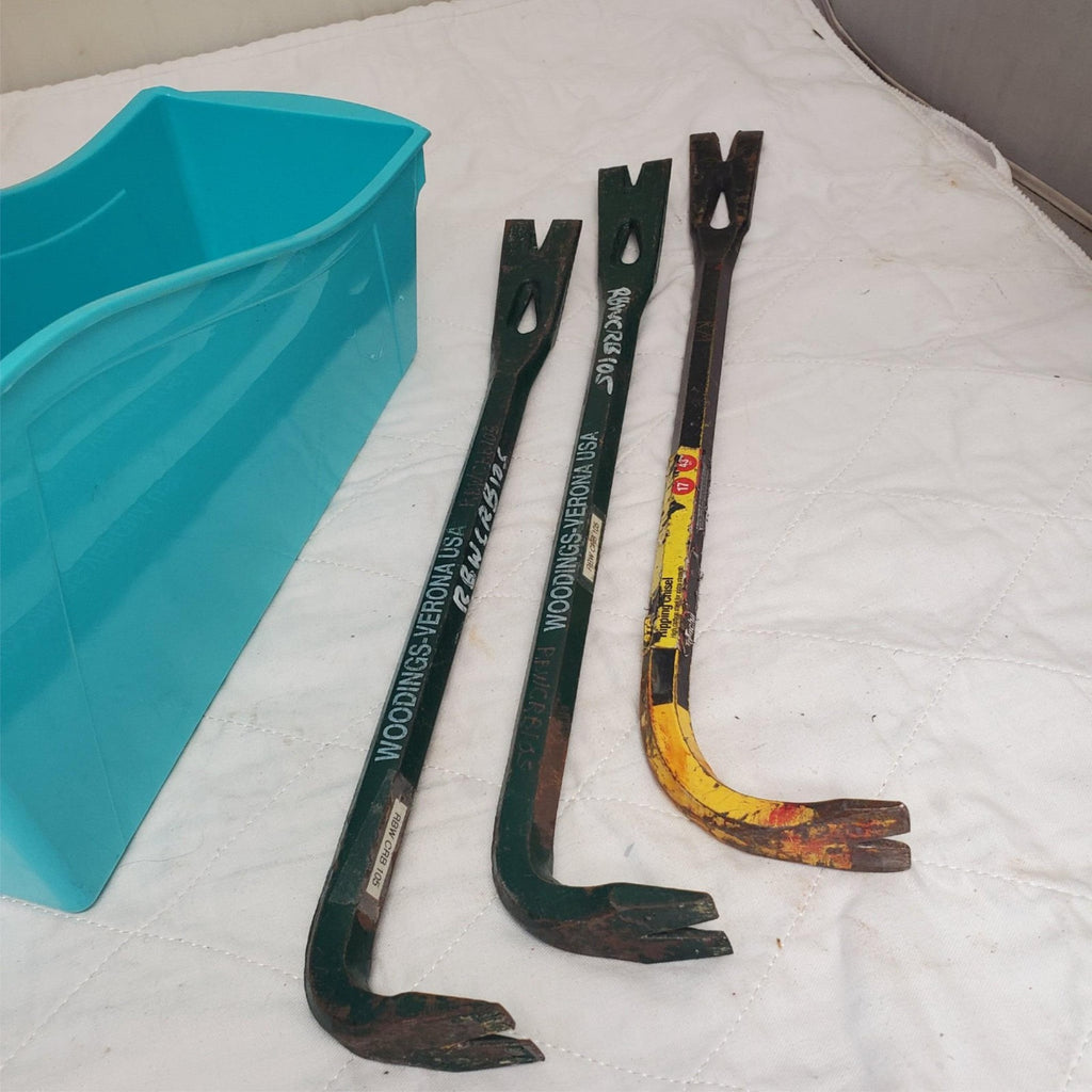 Lot of 3 High Leverage Gooseneck Pry Bar for Ripping and Prying LOT-226