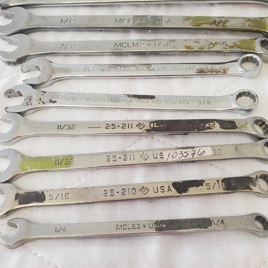 11 Pcs 12 Point SAE Combination Wrench Set - Lot 409