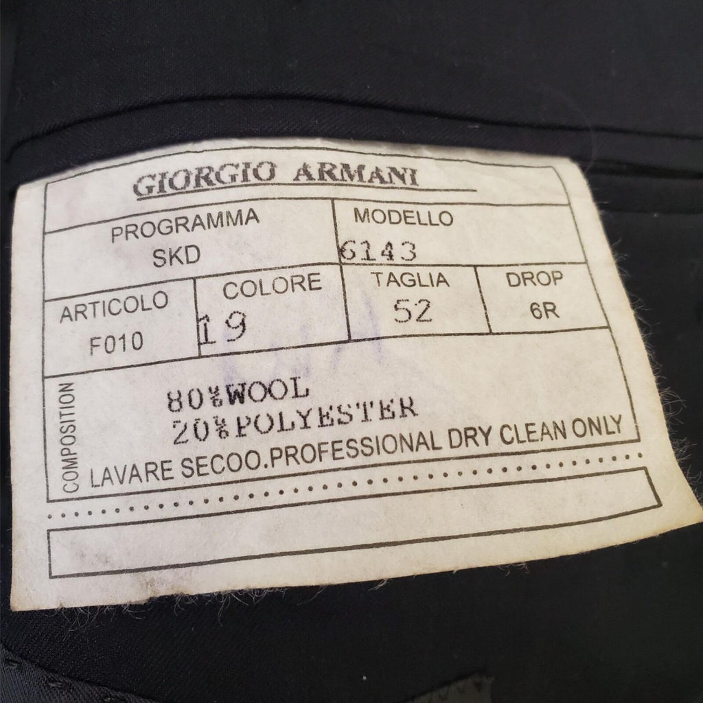 Giorgio Armani 6143 LECOLLEZIONI Wool Black Mens Blazer Coat Jacket 52R