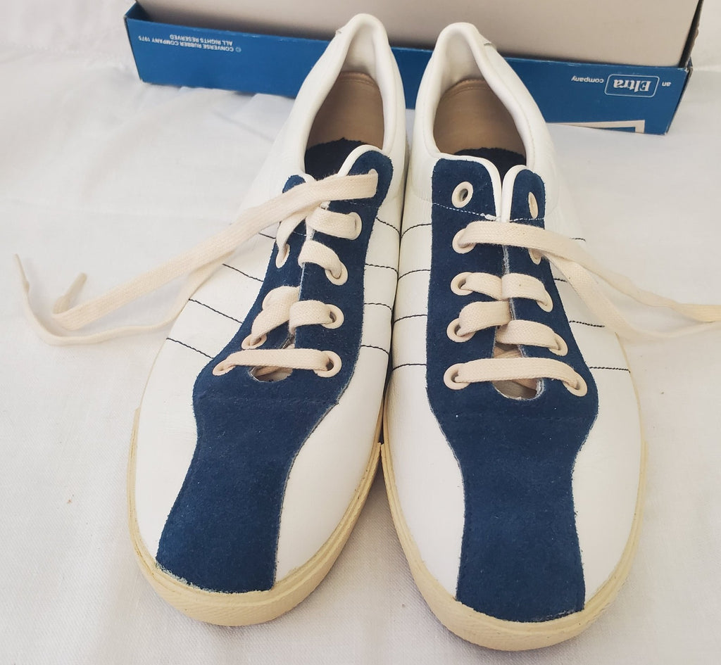 Vintage Women’s White Navy LTO Leather Converse Tennis Shoes Size 8.5M