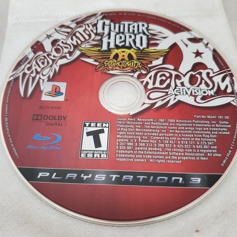Guitar Hero Aerosmith PS3 Playstation 3 Video Game DISC ONLY