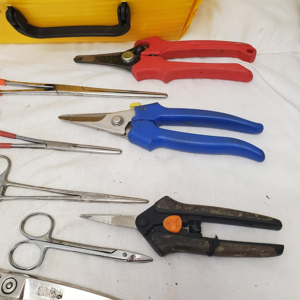 Lot of 9 Assorted Shears Scissors & Crimping Tool LOT-878