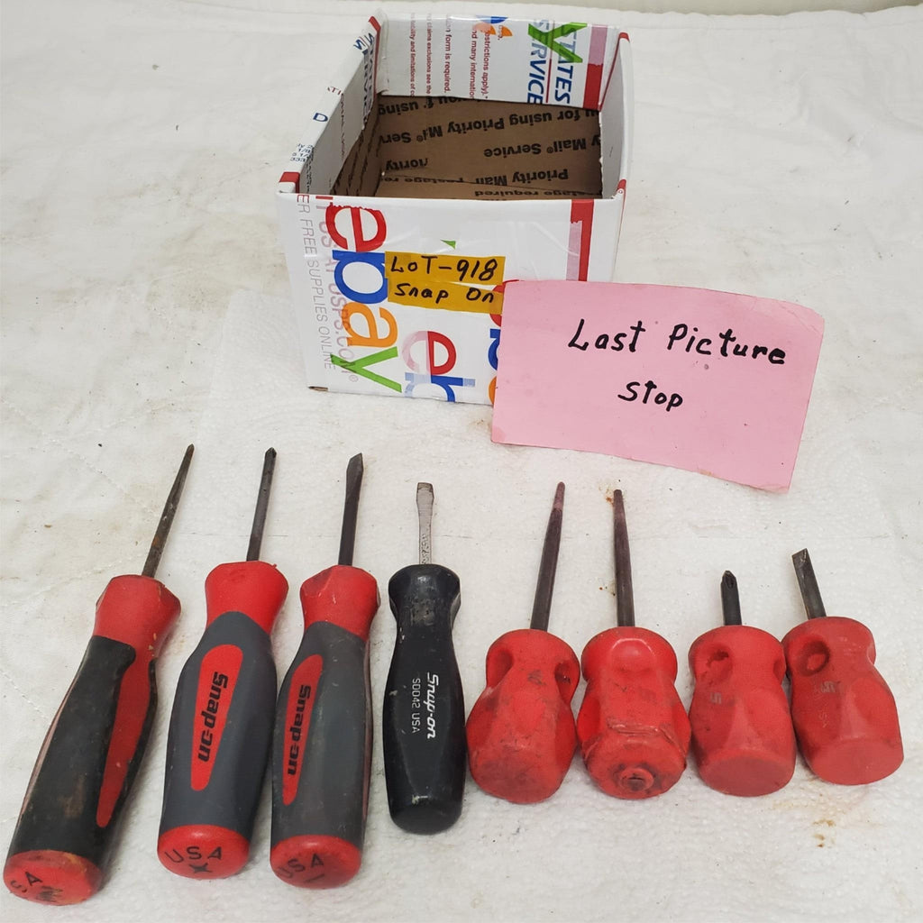 Lot of 8 Snap on Flathead Phillips Head Soft Grip Screwdrivers LOT-918