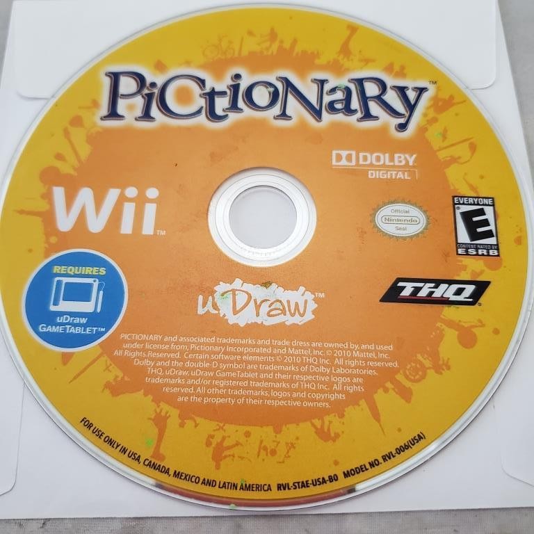 uDraw Pictionary Nintendo Wii Game Disc Only