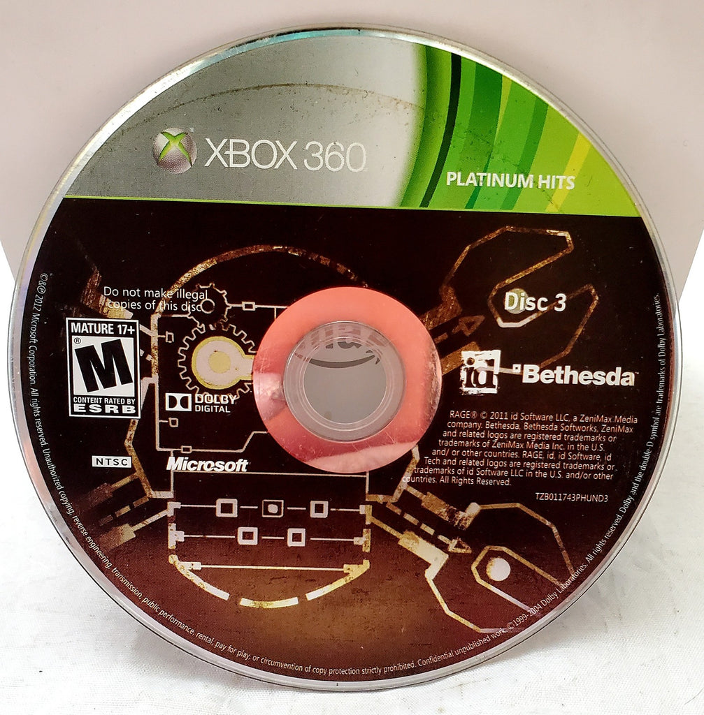 Rage Platinum Hits Microsoft Xbox 360 Replacement Disc 3 Only