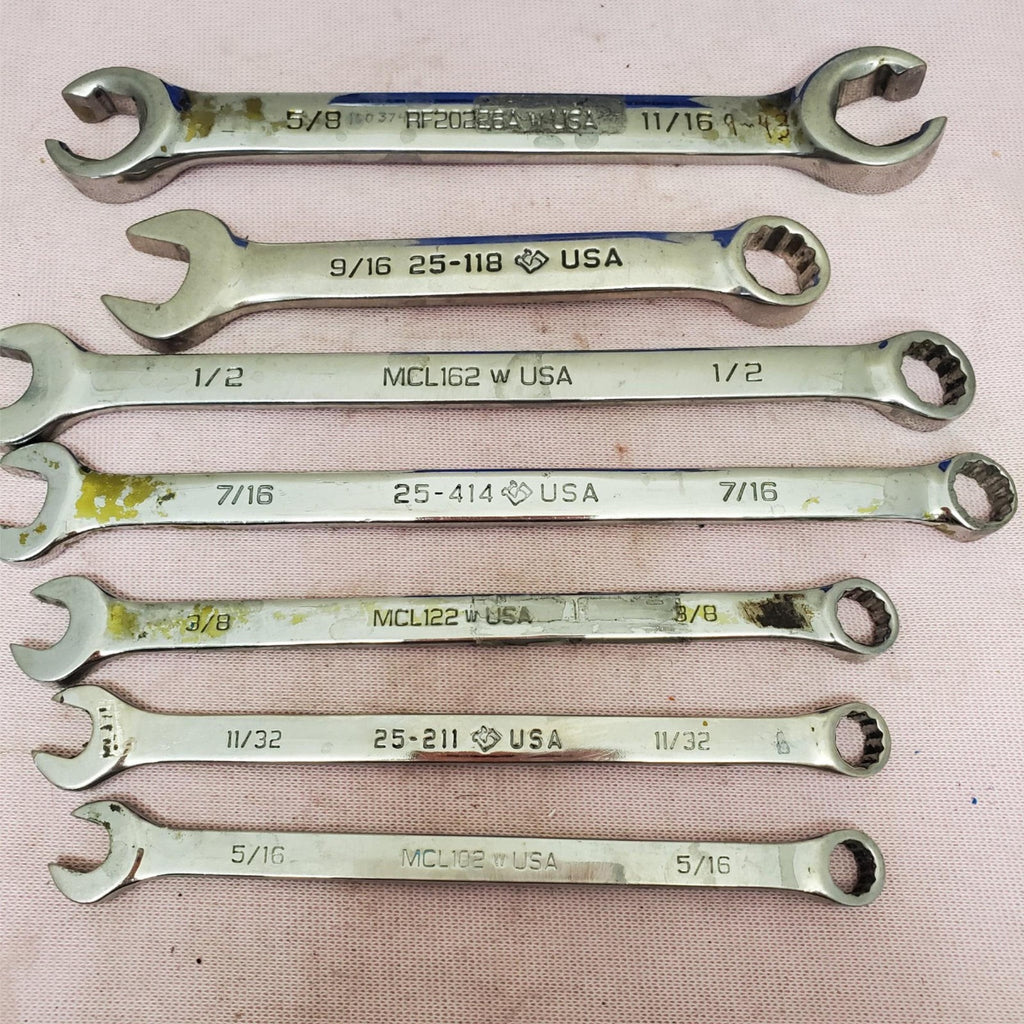 Lot of 7 Armstrong & Matco Combination Wrench Set LOT-377