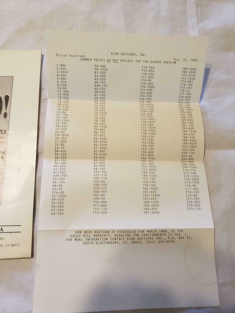 Lot of 2 Riba Auctions American History Auction Catalog July 9 1994 October 1993