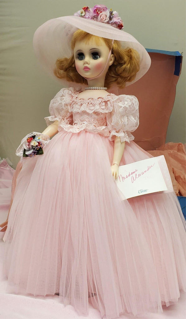 Madame Alexander #1655 Elise Bridesmaid Doll with Box & Stand