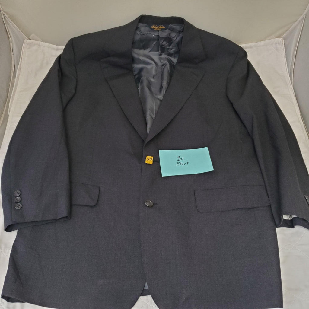 Brooks Brothers Brookwood Mens Charcoal Black Blazer Suit Jacket Sport Coat 42R