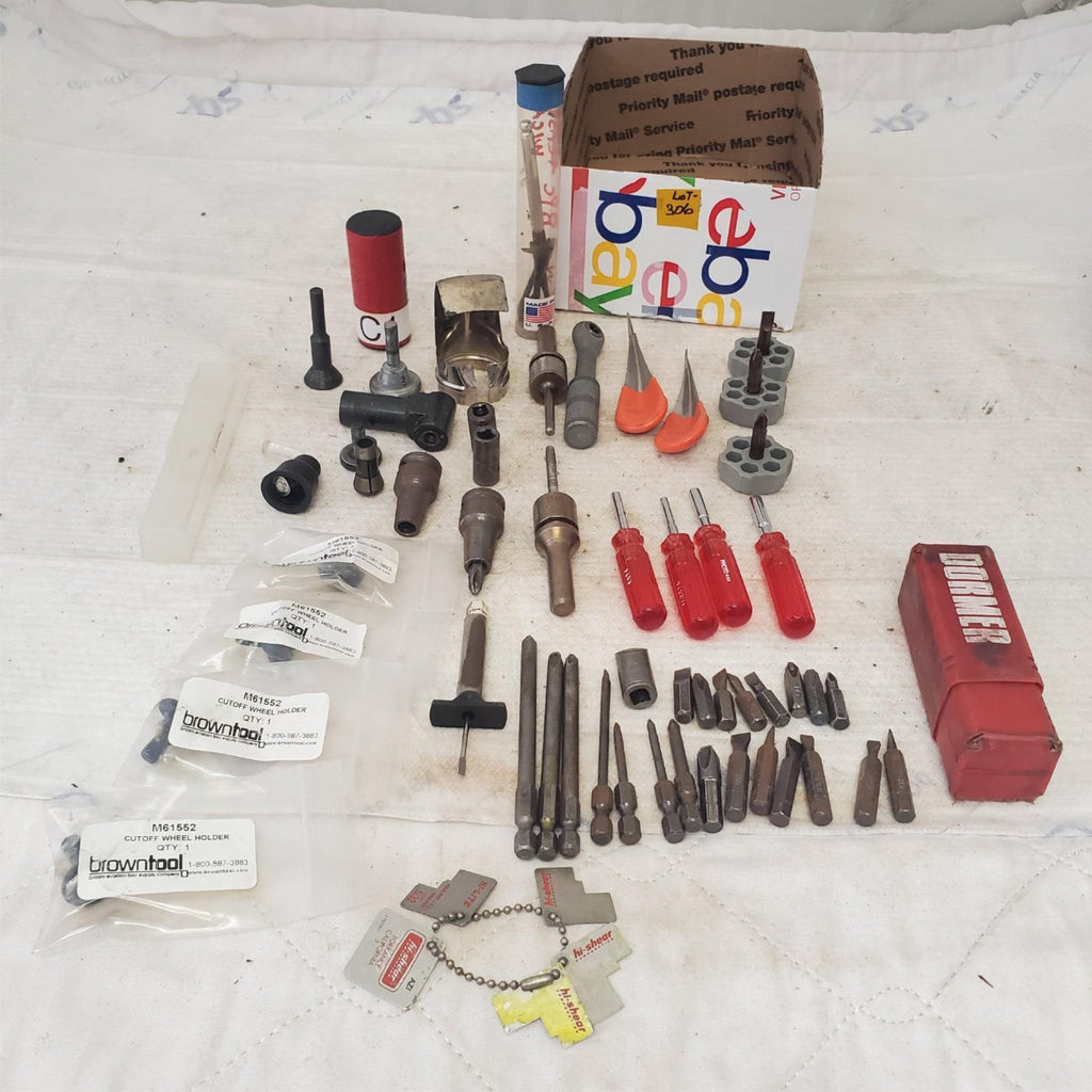 Lot of Assorted Shank Router Bits, Nut Drivers, Allen Bolt & other Tools LOT 306