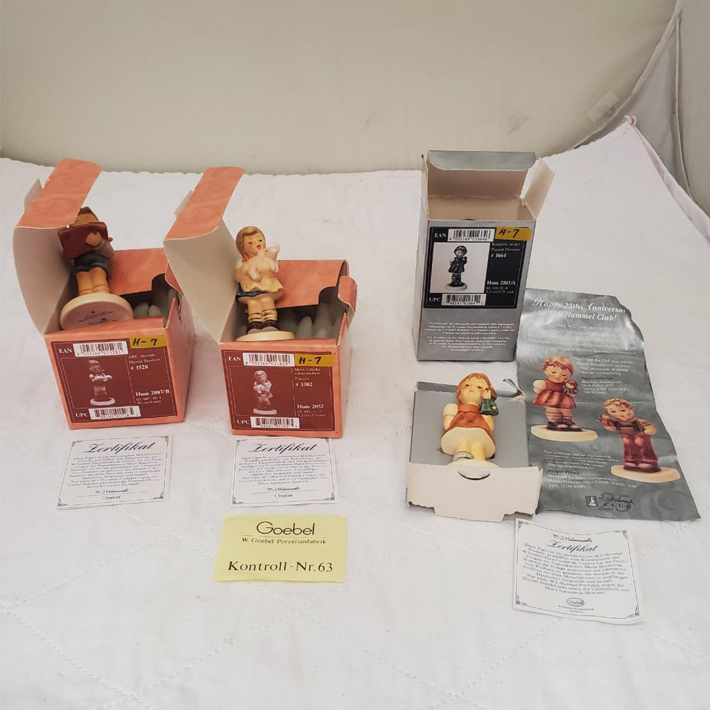 Set of 3 Hummel Figurines Honor Student , Puppet Princess & Pigtails H-7