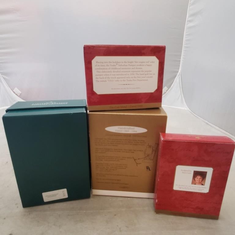 Hallmark CHRISTMAS TRAIN Limited Edition and OUR FAMILY Photo Holder Ornament