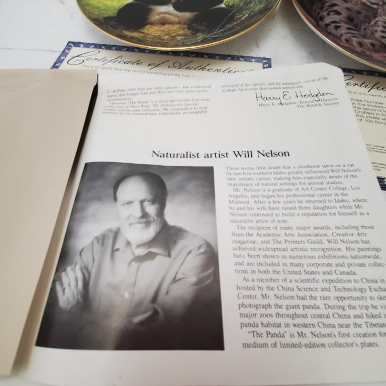 The Snow Leopard and Wildlife Society Collectors Plate by Will Nelson
