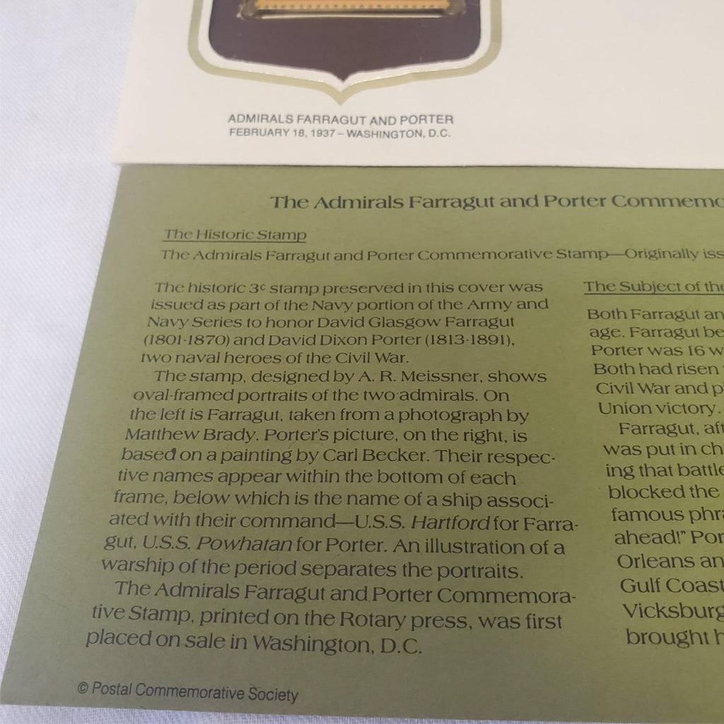 The Mail Man Booklet By Gerald Cullinan & The Admirals Farragut Us Stamp