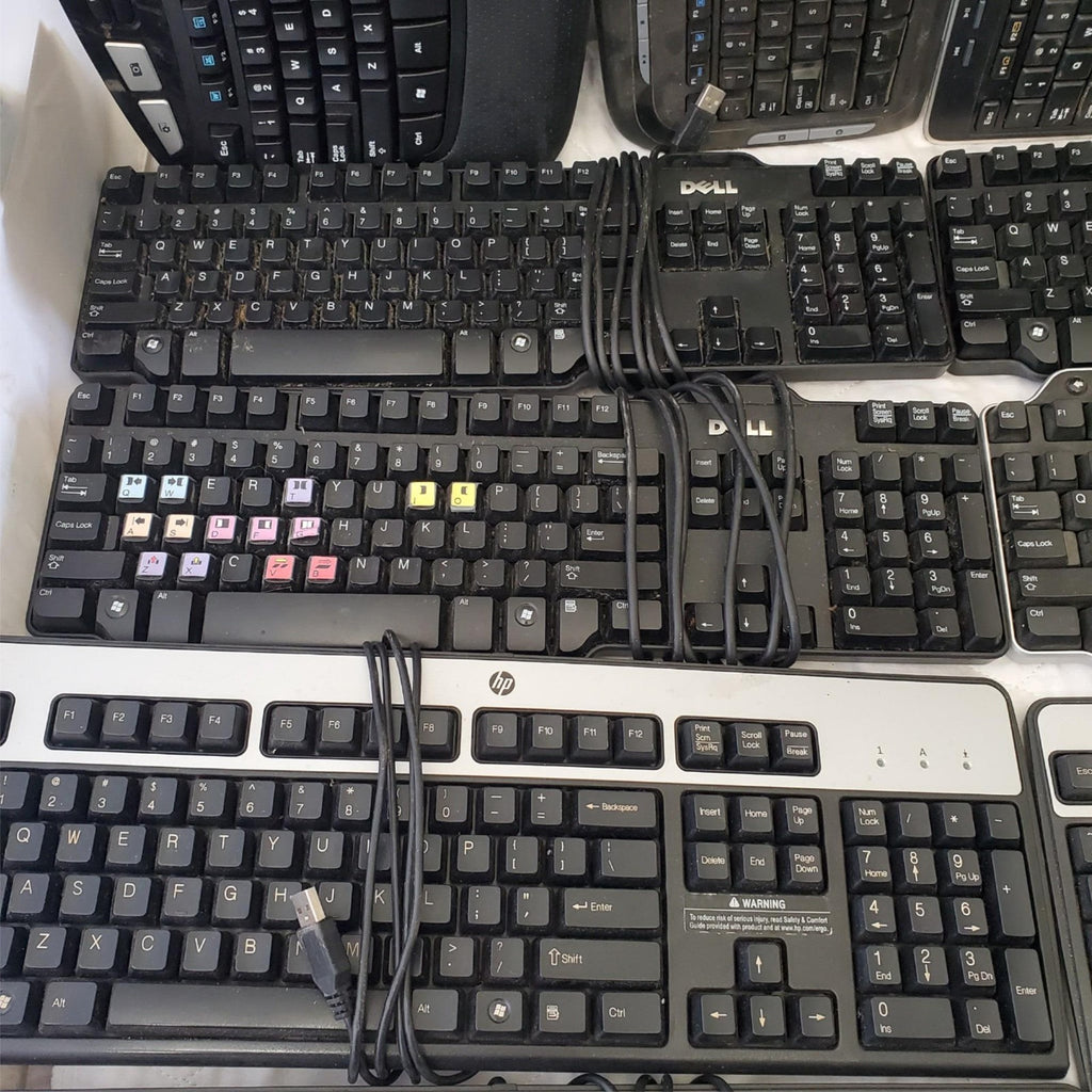 Lot of 13 Assorted Dell, HP, Logitech & other Brand Keyboards