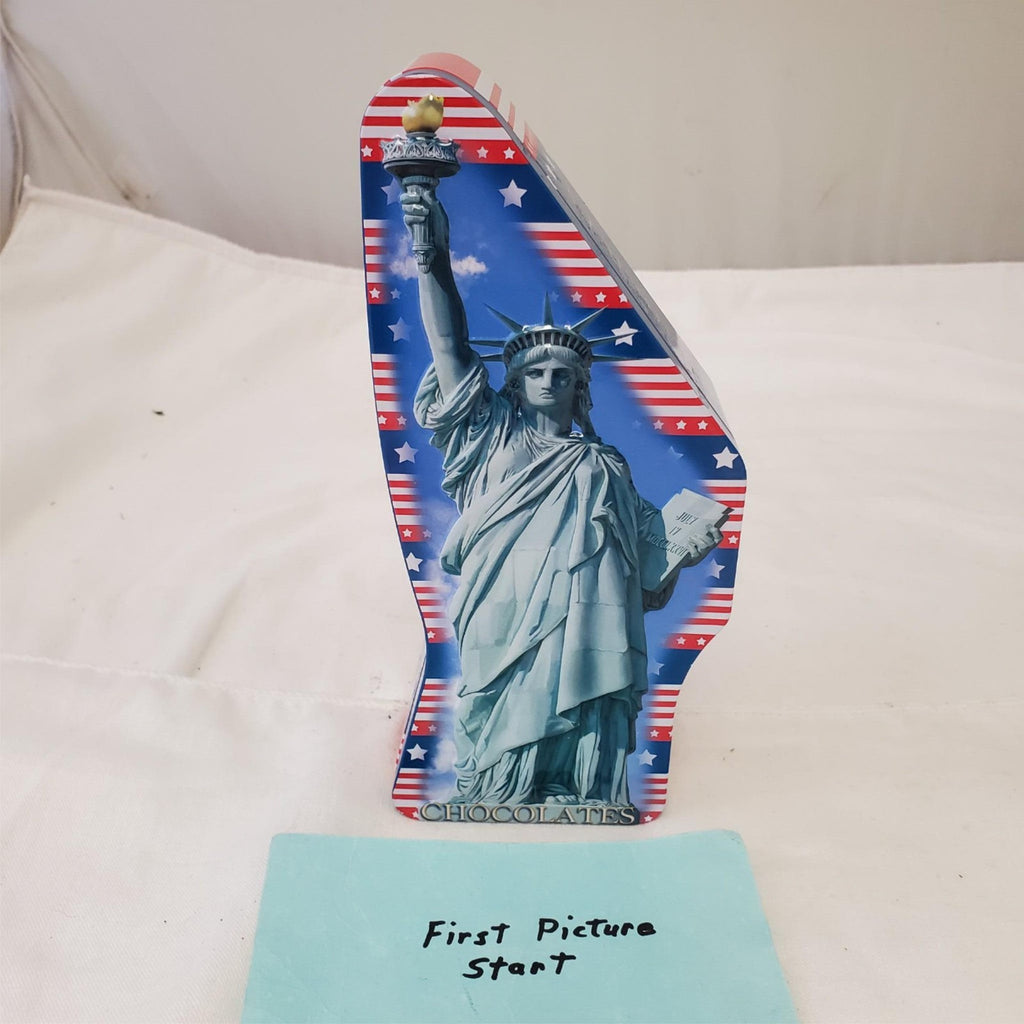 American Eagle Statue of Liberty Tin Candy Container