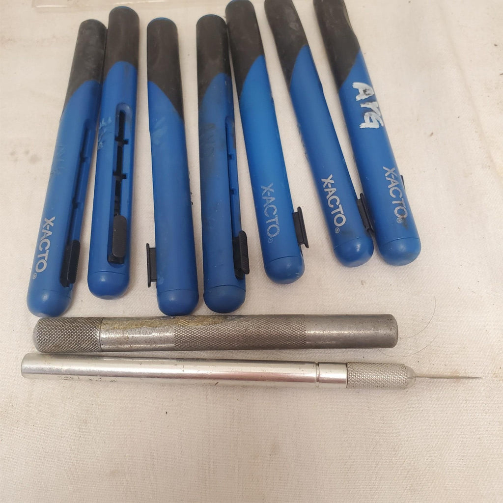 Lot of 9 X-ACTO Retract-A-Blade Hobby Knife & Pricker Pin LOT-116