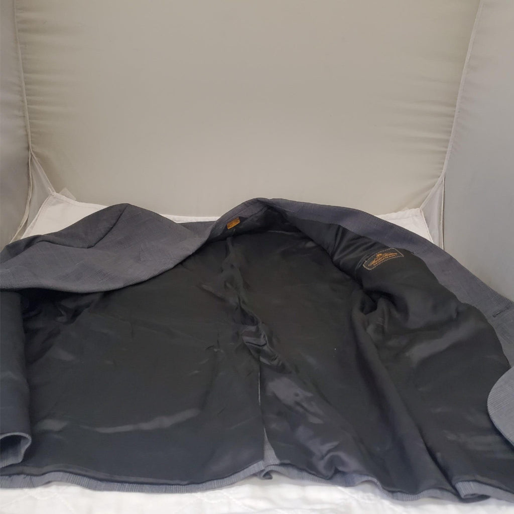 Brooks Brothers Wool BrooksEase Gray White Pinstripe Blazer Jacket Suit 41R