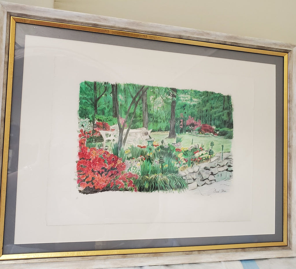 Original Signed Garden Painting Home Decor