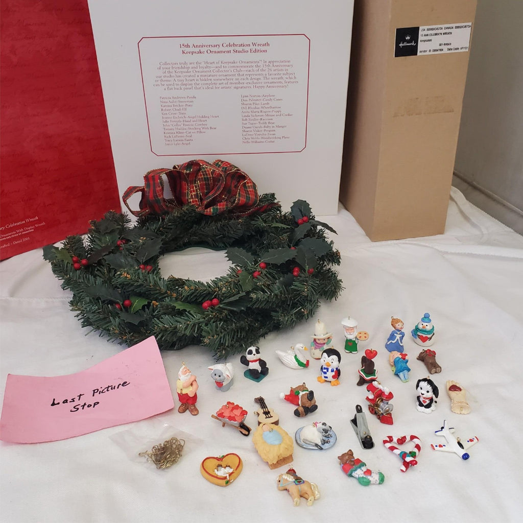 Hallmark Keepsake Ornaments 15th Anniversary Celebration Wreath Studio Edition