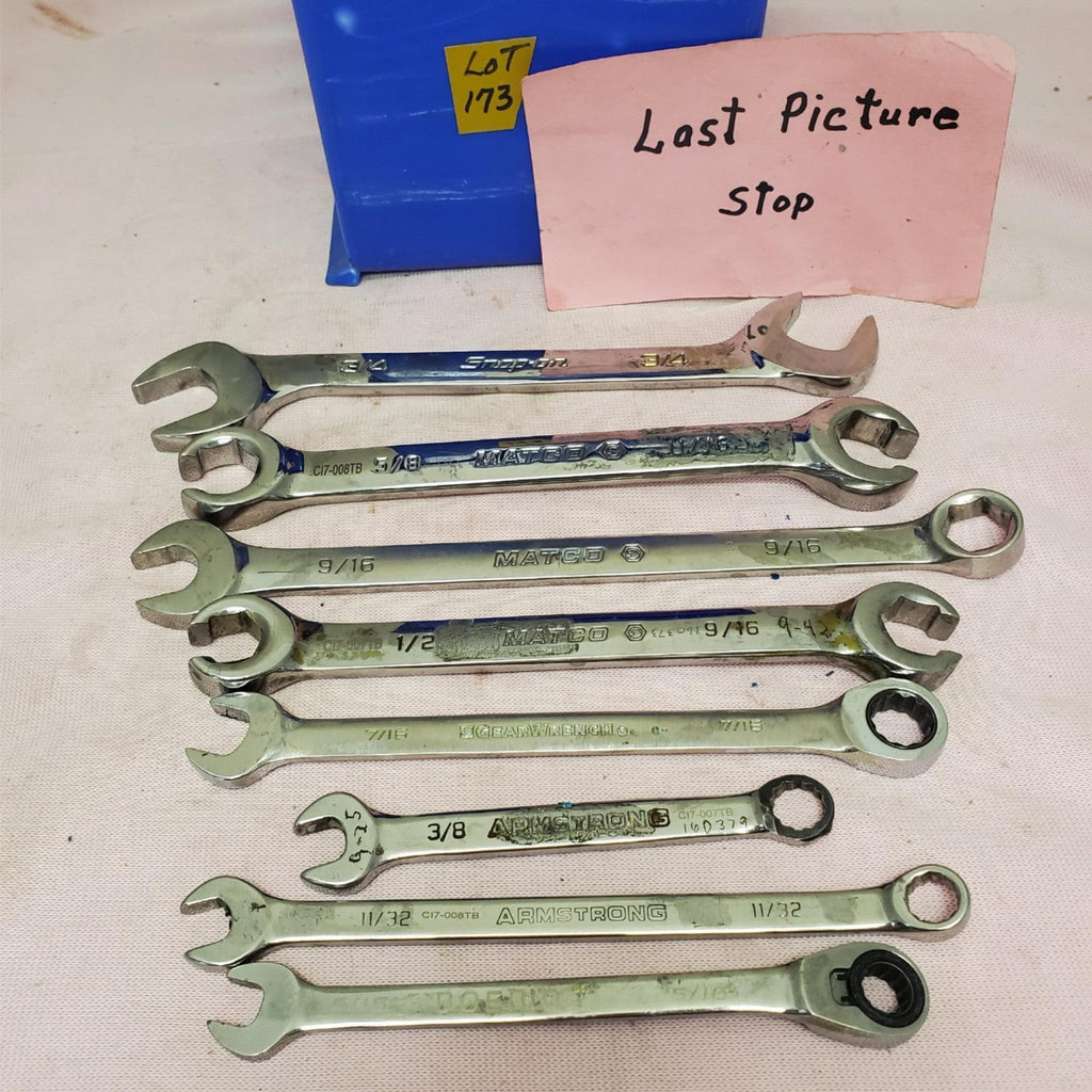 Lot of 8 Assorted Open-End Combination Wrench Set LOT-173