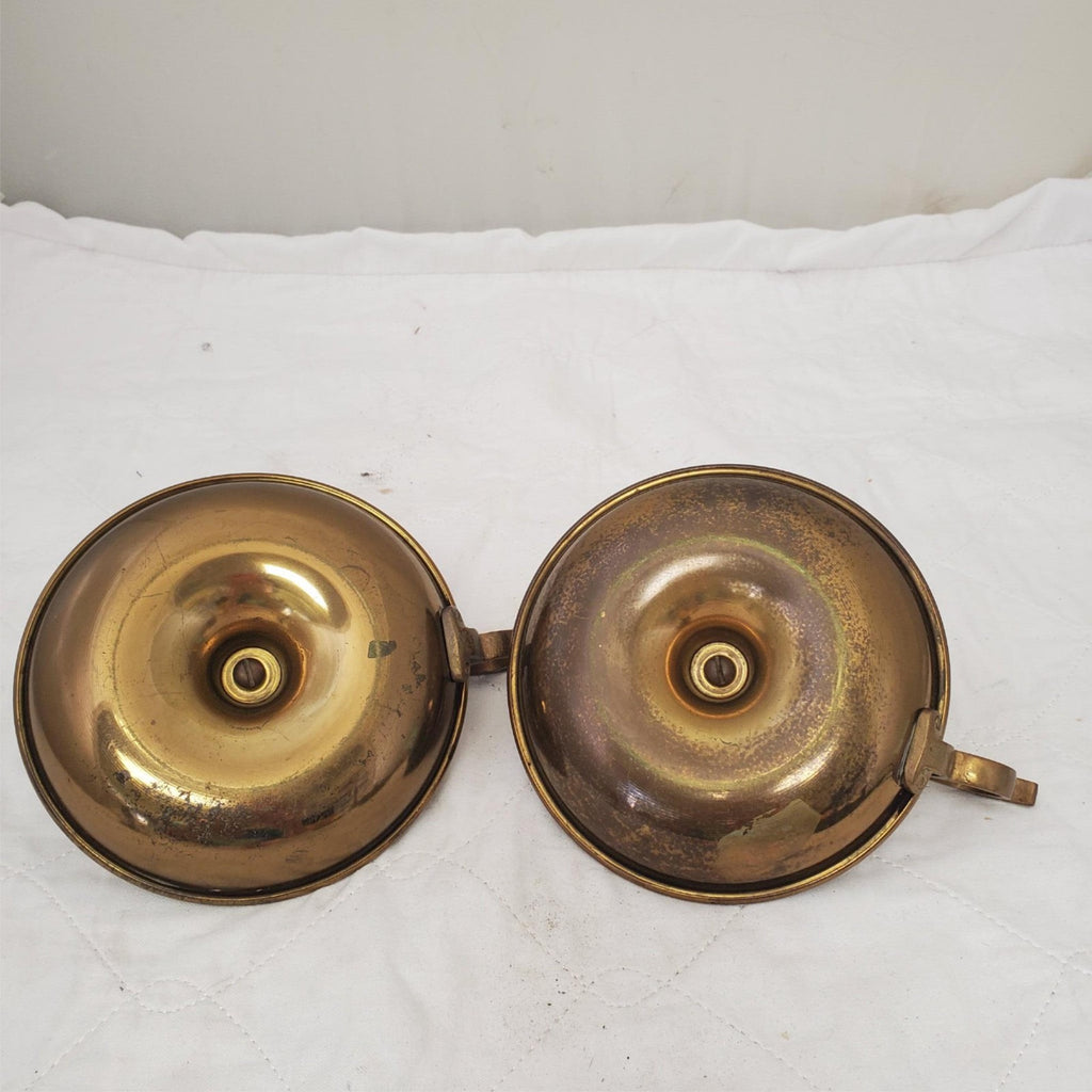 Set of 2 Vintage Brass Chamberstick Candle Holder with finger loop
