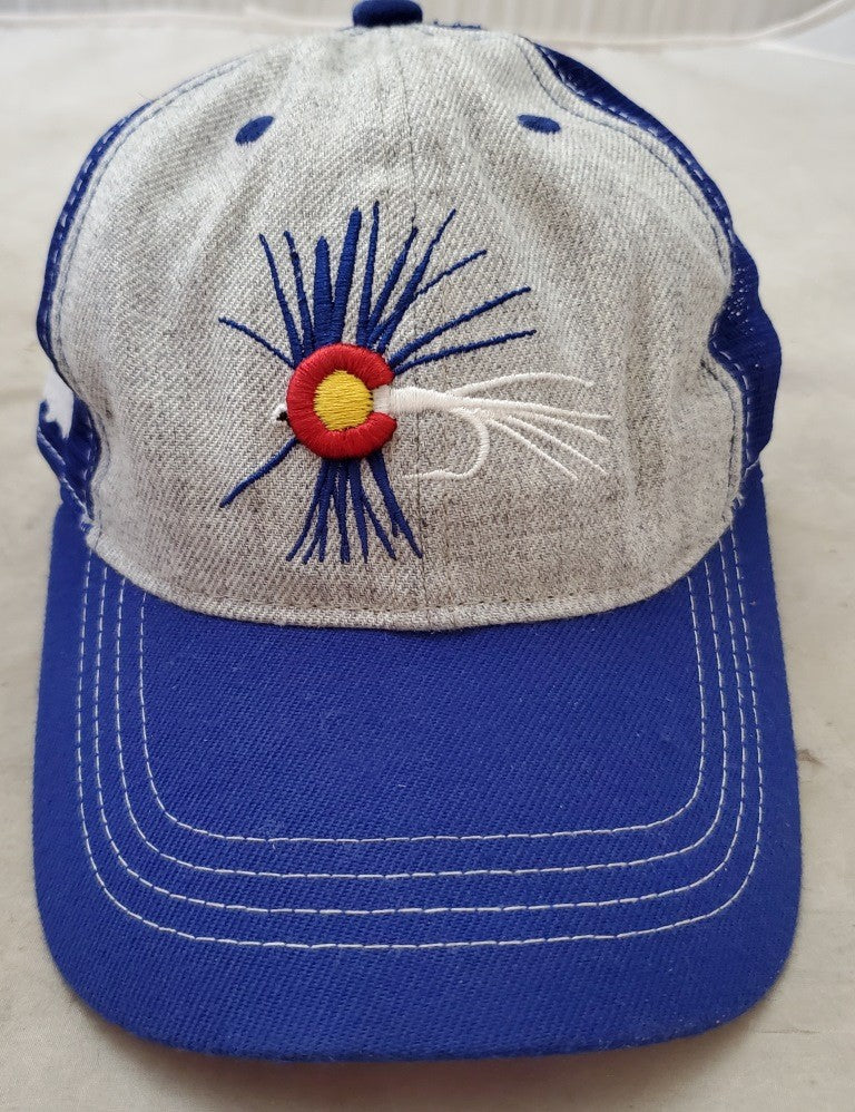 Aksels California Baseball Cap Hat Lid Mesh Snapback Blue Fishing