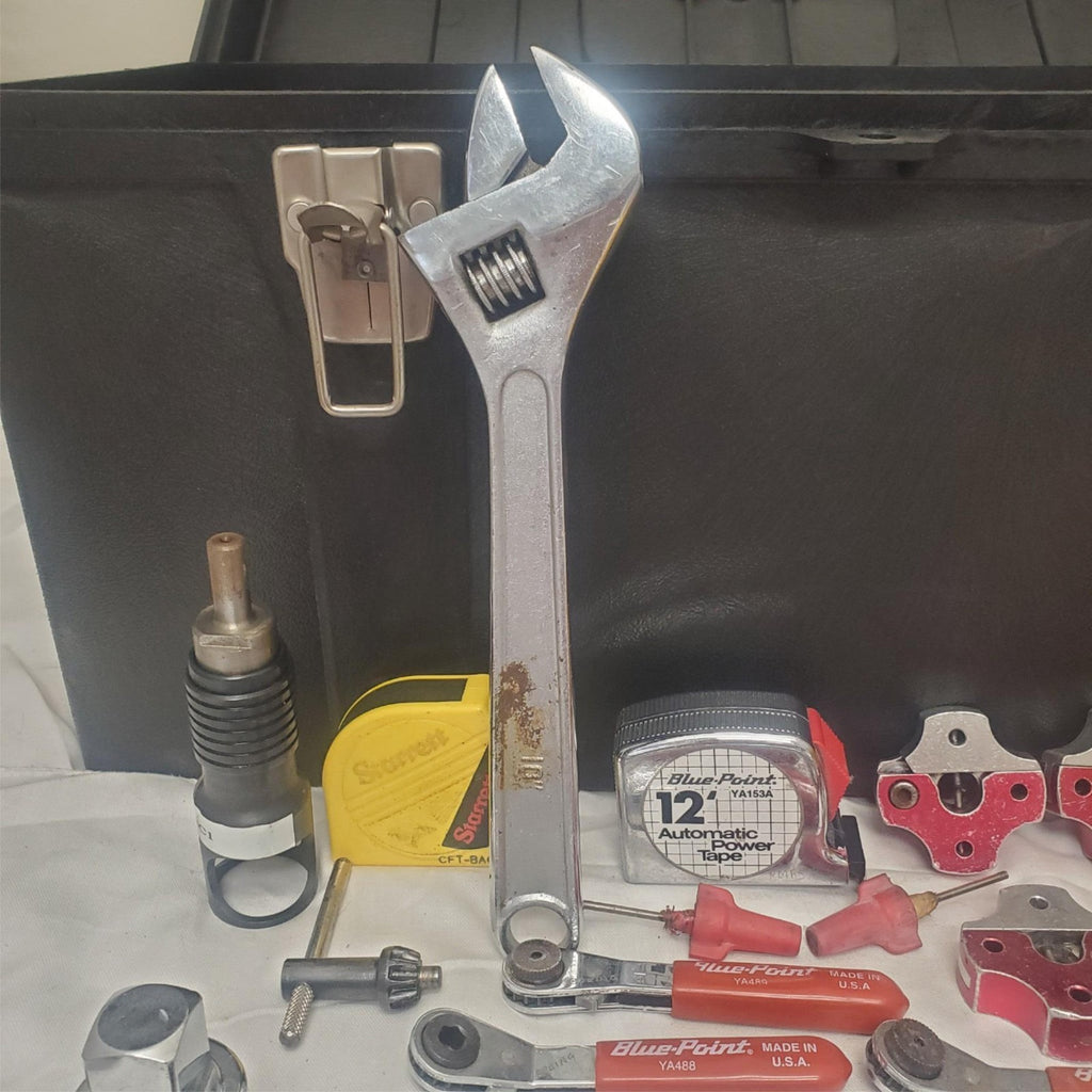 Lot of Assorted Plumbing and Pipe Fitting Tools with Chain Wrenches and Toolbox