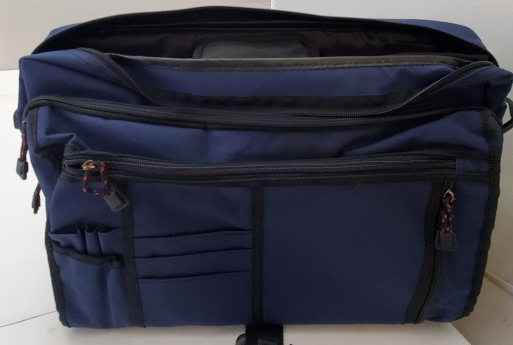 SOLO New York Briefcase Messenger Bag for Laptop - Black/Blue