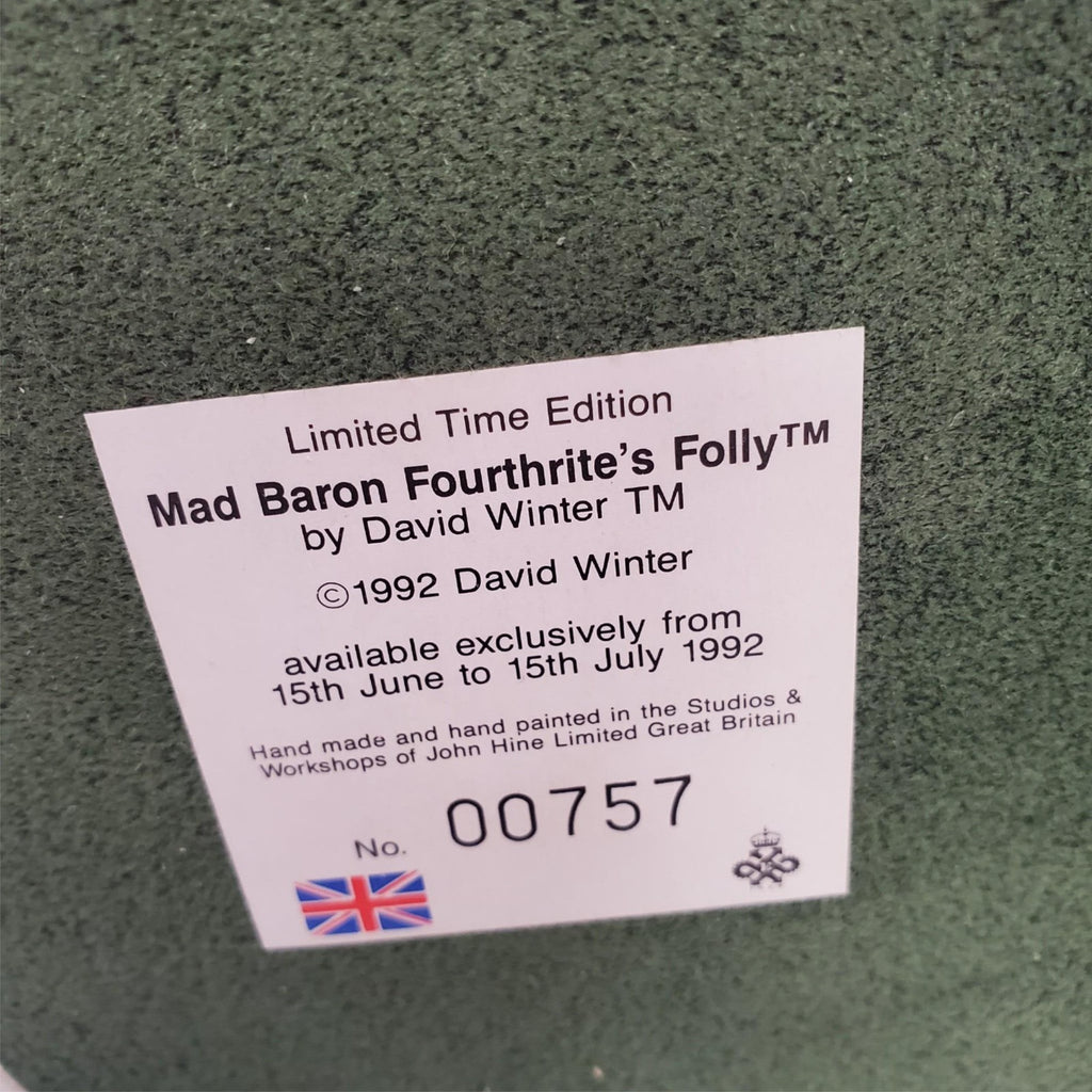 David Winter's Cottages Mad Baron Fourthrite's Folly 1992