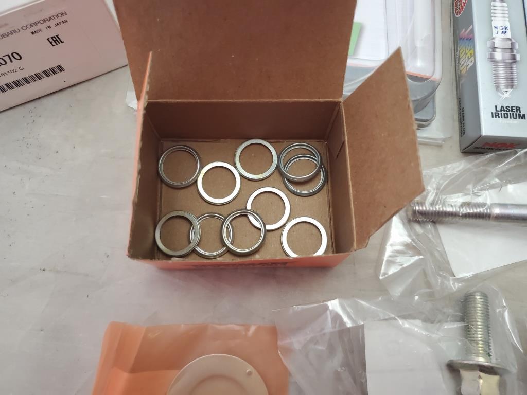 NGK Laser Iridium Spark Plug Oil Filter Black Idler Pulley ThreadLock Blue &More