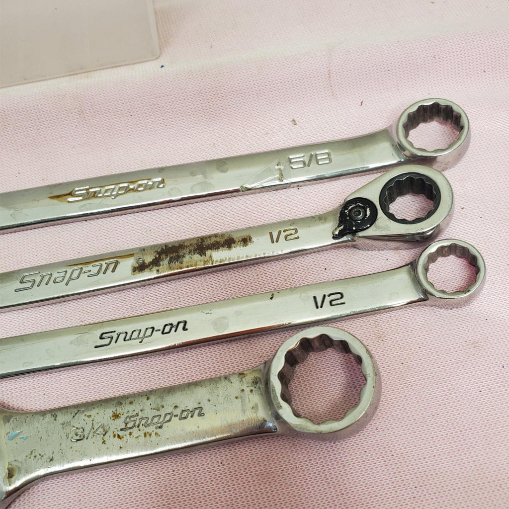 Lot of 4 Snap-on Assorted Size Combination Wrenches LOT-764