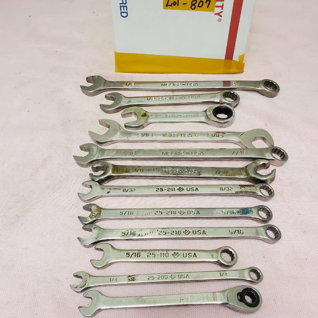 Lot of 12 Assorted Combination Wrench Set LOT-807