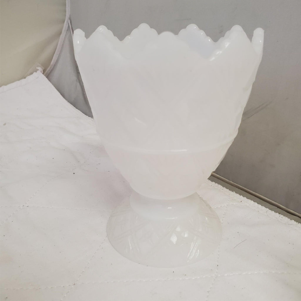 Vintage Fenton White Glass Hobnail Perfume Bottles with Sealing Caps