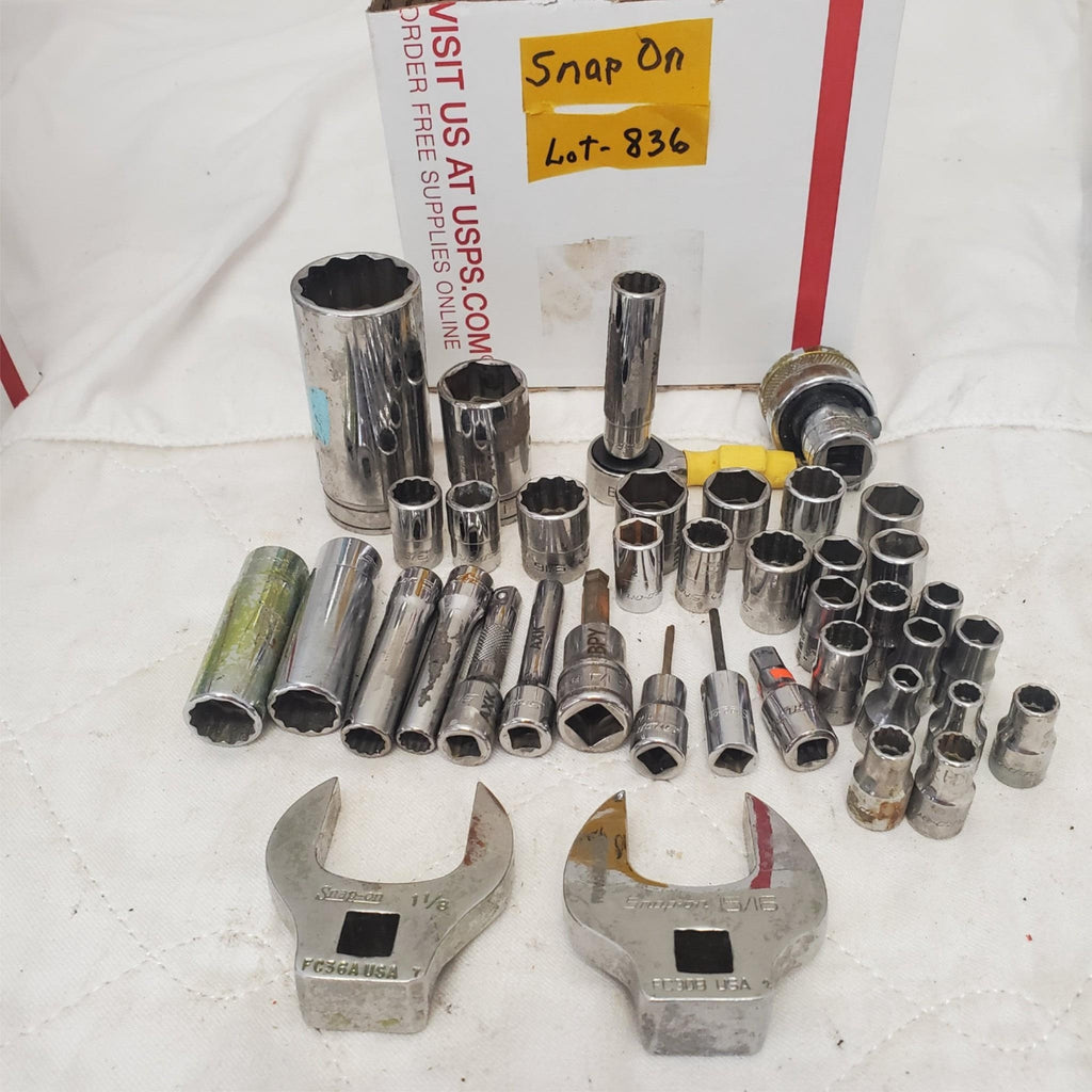 Lot of Snap On Assorted Miscellaneous Sockets & Open-End Crowfoot Wrench LOT-836