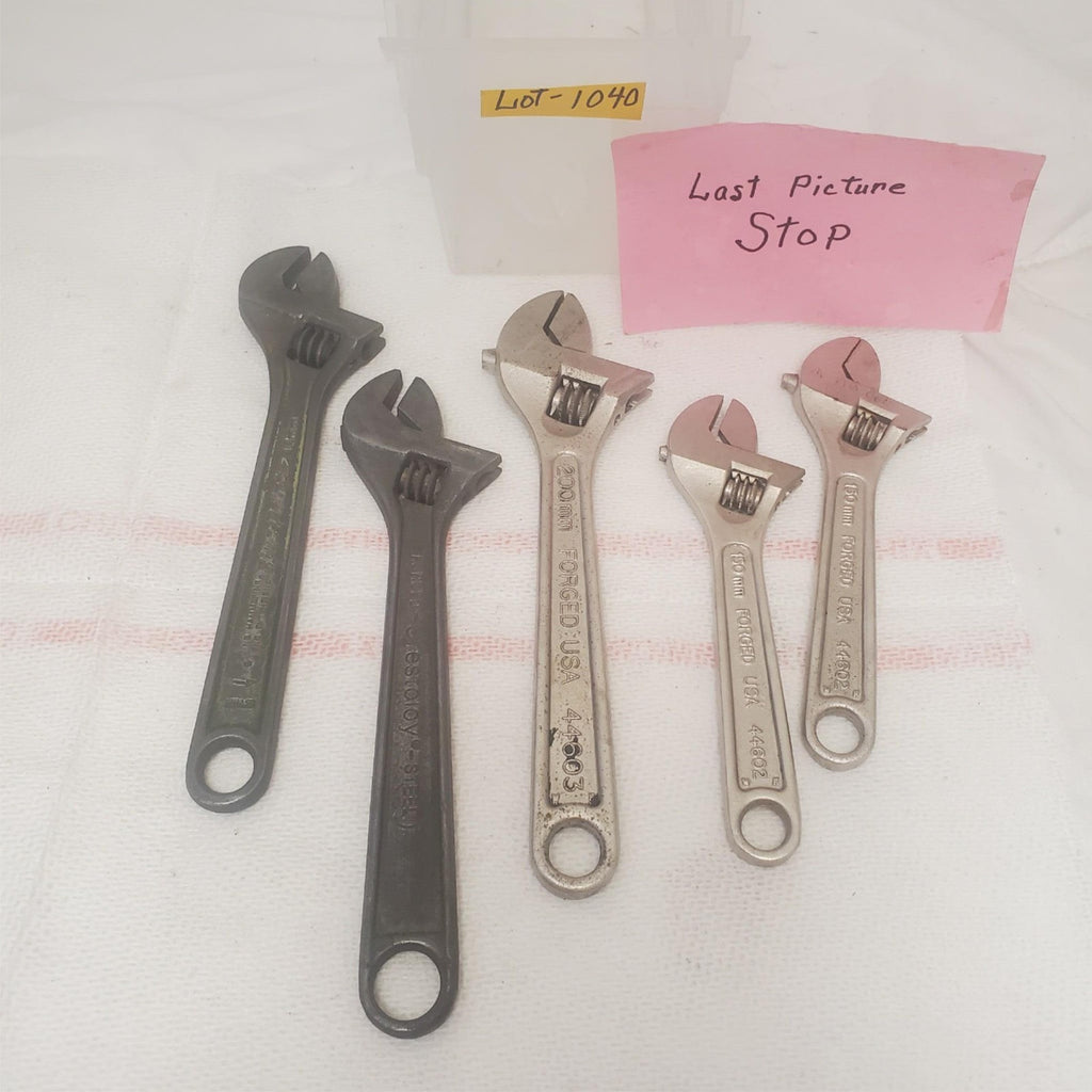 Lot of 5 Blue-point, Crescent & Craftman Adjustable Wrench LOT-1040