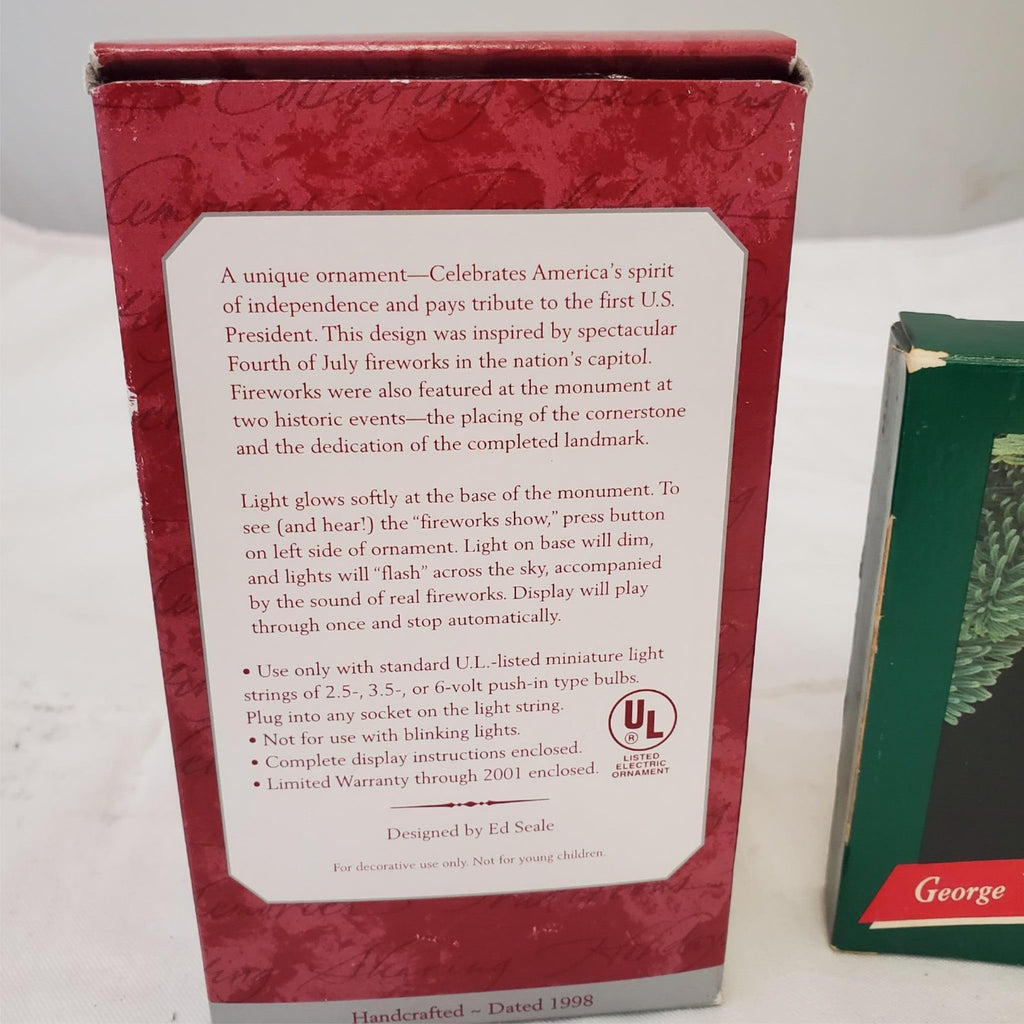 Hallmark Keepsake Ornament Washington Monument & George Washington Bicentennial