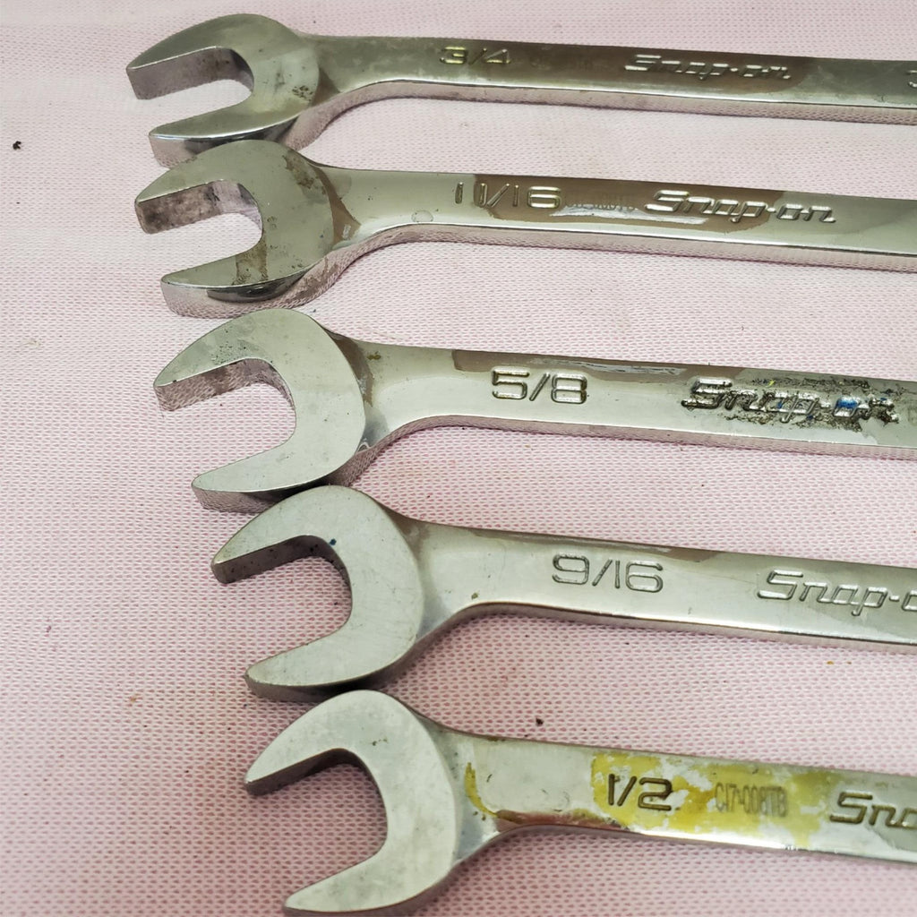 Lot of 5 Snap-on 4-Way Angle Head Open-End Wrench Set LOT- 767