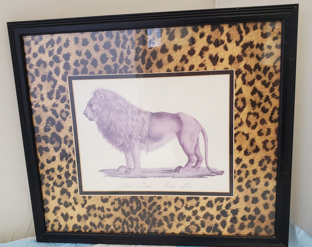 Safari Jungle Decor Print Der Lone Felis Leo Matted Framed Lion Print
