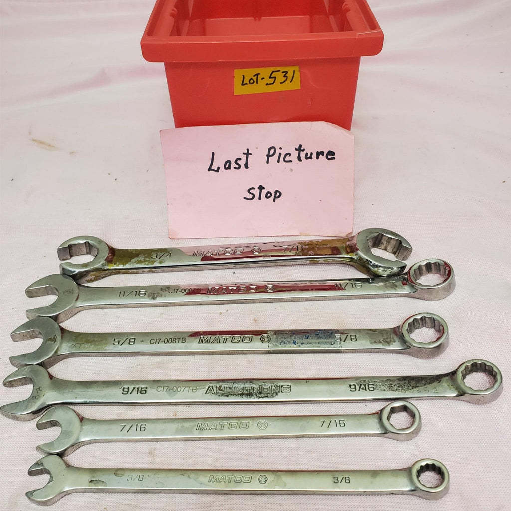 Lot of 6 Assorted Armstrong & Matco Combination Wrench Set LOT-531
