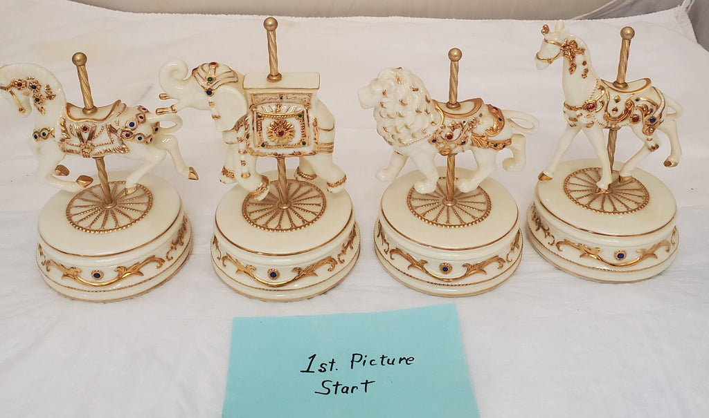 Lot of 4 Vintage Carousel Aan Francisco Music Box Company Maureen Drdak