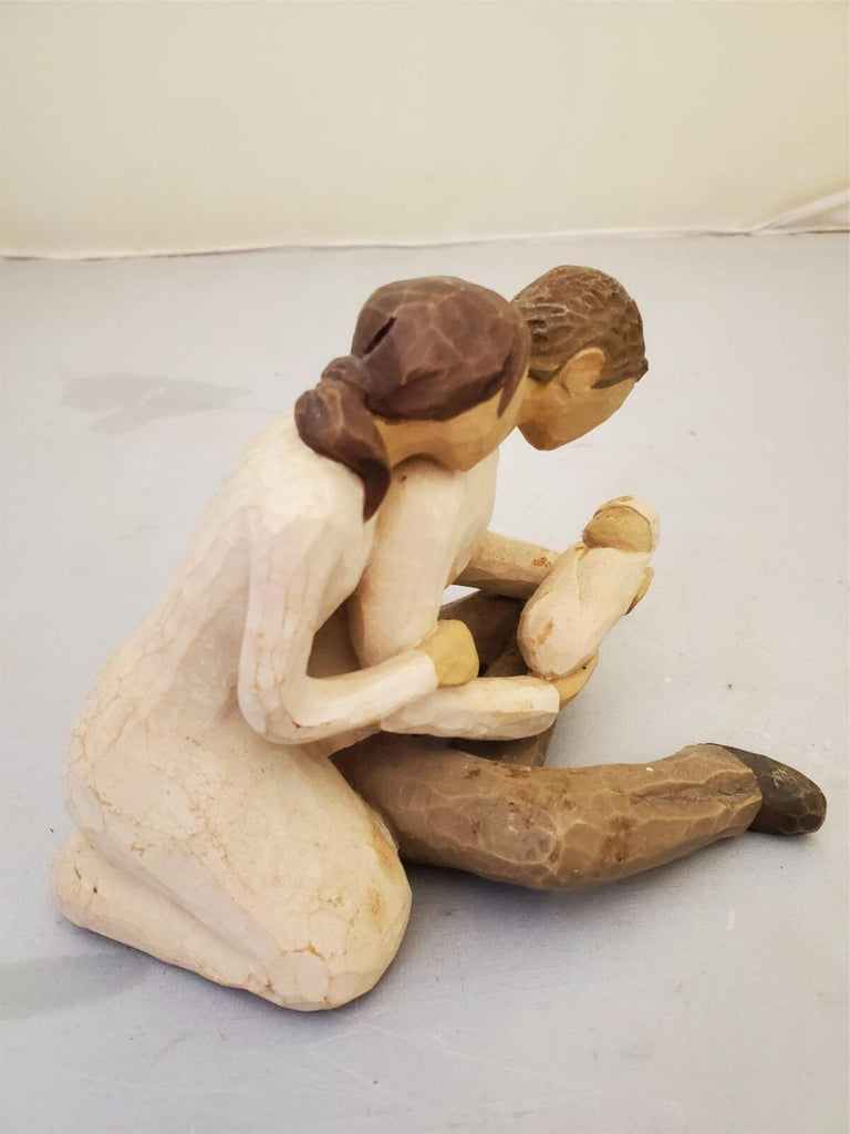 New Life Willow Tree Man Woman with Baby Figurine