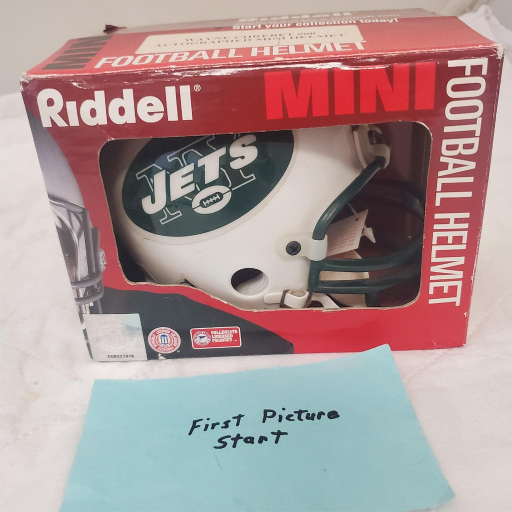New York Jets Wayne Chrebet #80 Autographed Riddell Mini Football Helmet